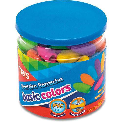 50 X Borracha Ponteira Tris Basic Colors Neon