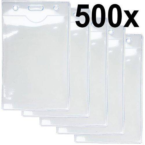 500 Plastico Porta Cracha Documento Suporte Transparente Loja Empresa Evento