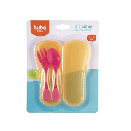 5410 - Kit Talher Baby com Case Buba Toys Rosa