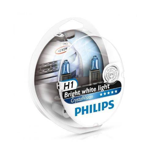 57203_67913 Par Lampadas Super Branca Crystal Vision Ultra H1 55w Philip- - Philips