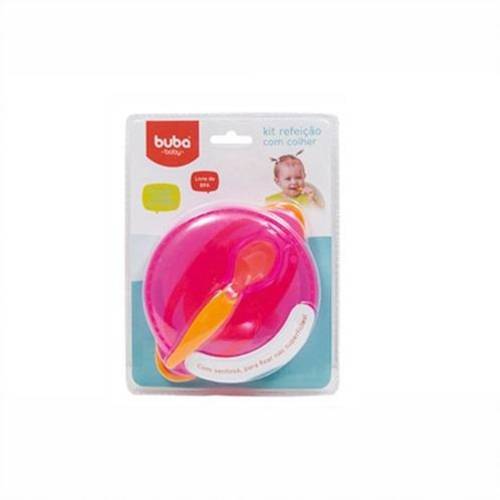 5803 - Kit Refeição com Colher Buba Toys Rosa