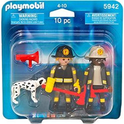 5942 Playmobil - Blister Pequeno Novo - Bombeiros com Cachorro - PLAYMOBIL