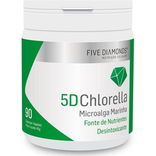 5D Chlorella Concentrada em Cápsulas Vegetais - 90 Cápsulas