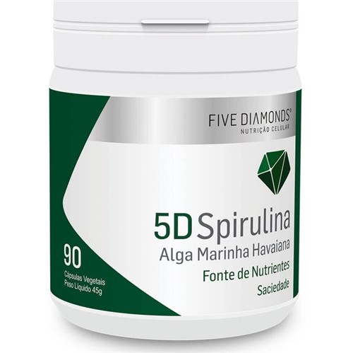 5D Spirulina Concentrada em Cápsulas Vegetais - 90 Cápsulas