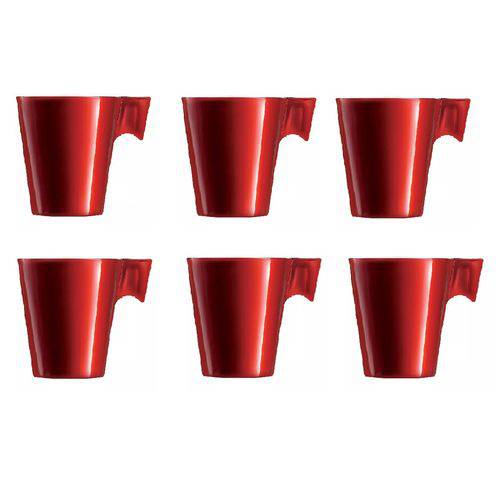 6 Xícara de Café Expresso Flashy Vermelho - Ref 4412