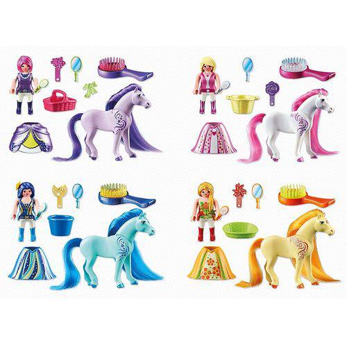 6166 Playmobil Princesas com Cavalos Coleção Completa