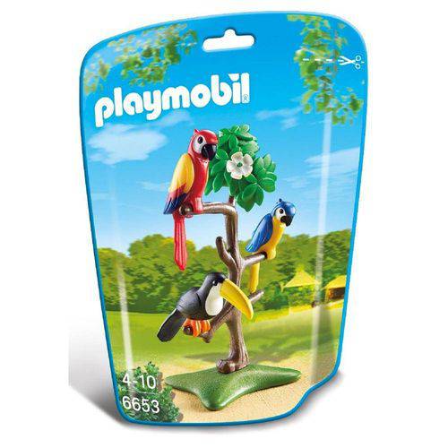 6653 Playmobil Saquinho Animais Zoo Pequeno - Papagaio e Tucano