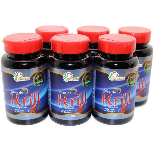 6x Oleo de Krill 500mg Omega 3 60 Caps Epa 188 - Dha 121
