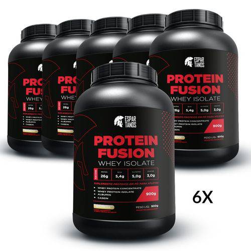 6x Protein Fusion Whey Isolate 900g - Kit Atacado Cx Fechada