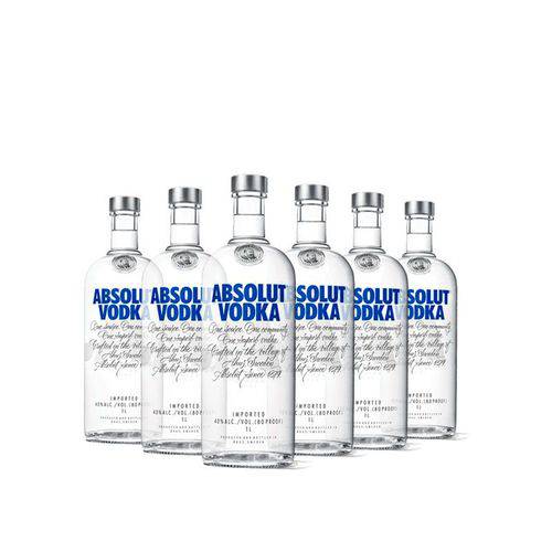 6x Vodka Absolut Original 1l