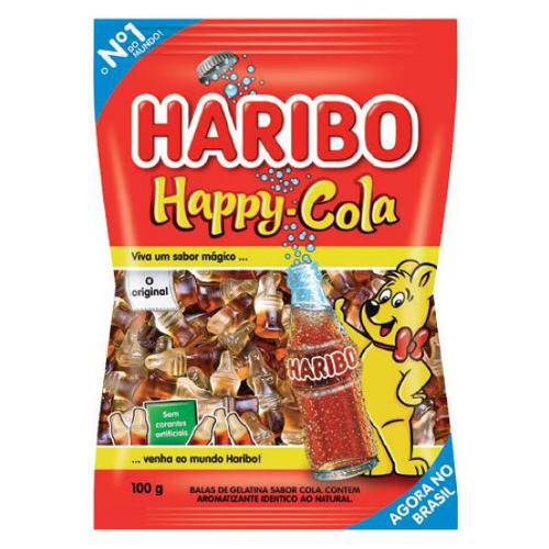 7 Pacotes de Bala Happy Cola Haribo 100g Cada