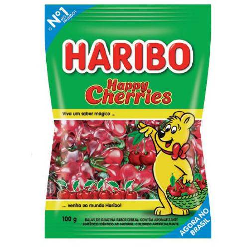 7 Pacotes de Balas Haribo Happy Cherries 100g Cada