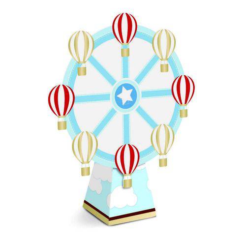 8 Caixas Mini Cone com Aplique Roda Decoração Festas