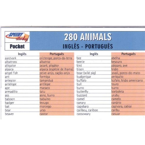 280 Animals Ingles-portugues