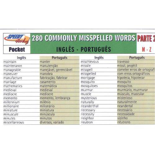 280 Commonly Misspelled Words Parte 2 M-z Ingles-portugues