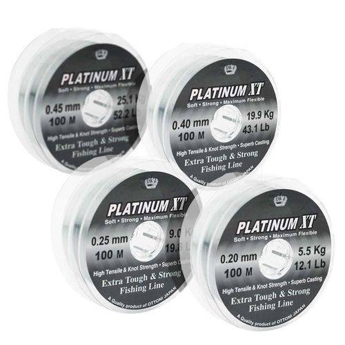 800m Linha Monofilamento Platinum Xt 0,20/0,25/0,40/0,45mm