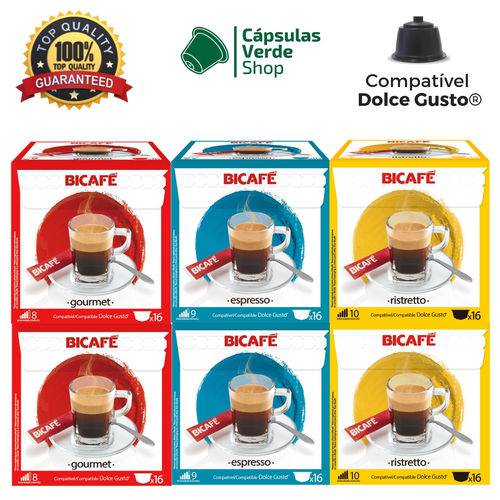 96 Cápsulas para Dolce Gusto Kit Degustação Café - Bicafé