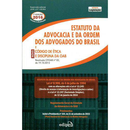 9788572839464 Estatuto da Advocacia e da Ordem dos Advogados do Brasil