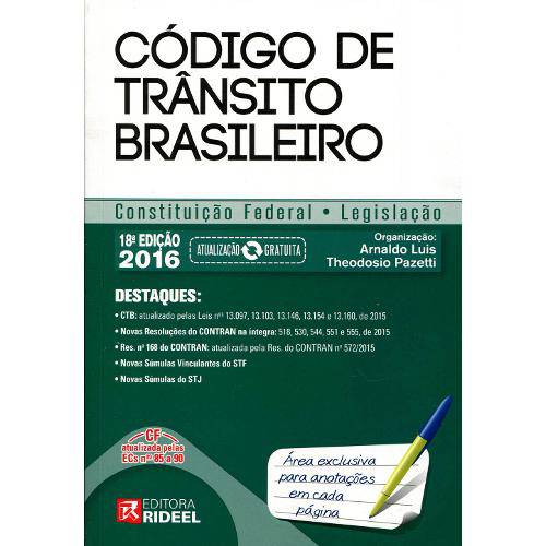 9788533937659 Código de Trânsito Brasileiro - Série Compacta 2016