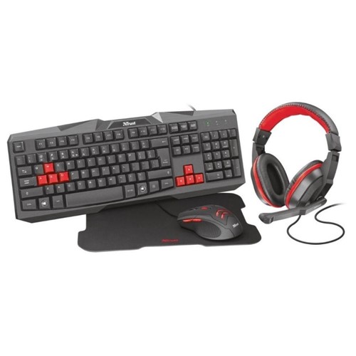 Kit 4X1 Gamer Teclado/Mouse/Mouse Pad/Headset - Trust
