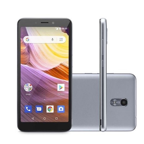 Smartphone Multilaser MS50G NB730, 4G, Câmera 8MP, Android 8.0, Dual Chip - Preto/Prata
