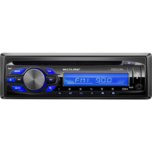 Som Automotivo MP3 Player Multilaser Freedom Radio FM CD USB - P3239 - Preto