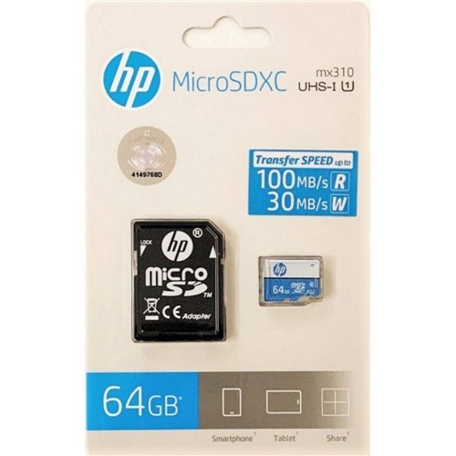 Cartão de Memória 64GB Micro SD Classe 10-HP