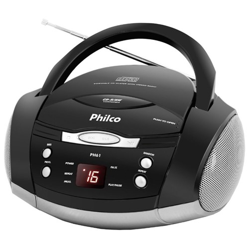 Rádio Portátil com CD/FM 3.4W RMS PH61-Philco