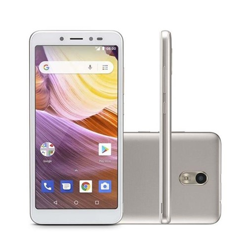 Smartphone Multilaser MS50G NB731, 4G, Câmera 8MP, Android 8.0, Dual Chip - Dourado/Branco