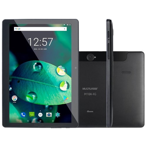 Tablet Multilaser M10 16GB 10,1 4G Wi-Fi Android 8.1 Quad Core Câmera 5 MP Selfie 2MP-Preto