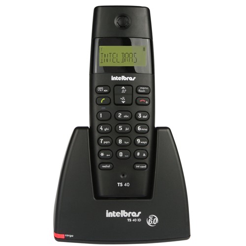 Telefone Sem Fio Intelbras com Identificador de Chamadas - TS40ID Preto