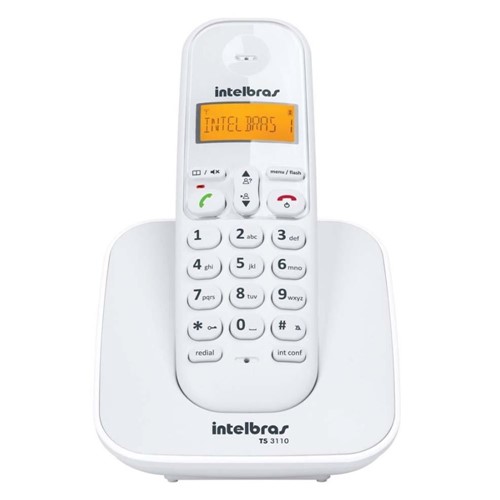 Telefone Sem Fio Dect 6.0 com Identificador de Chamadas Branco TS3110-Intelbras
