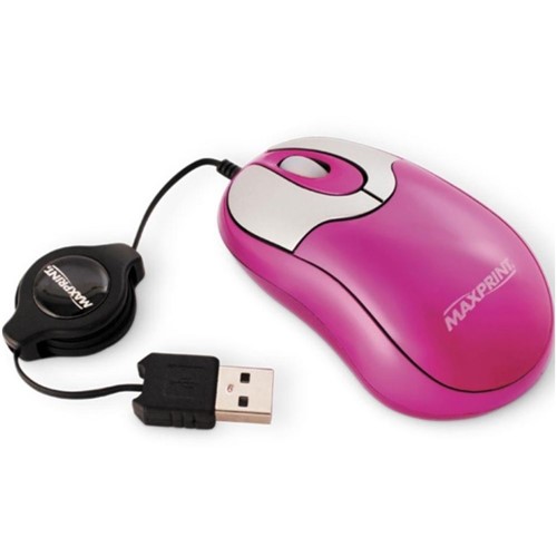 Mini Mouse Ótico Usb Retrátil Pink 607388 - Maxprint