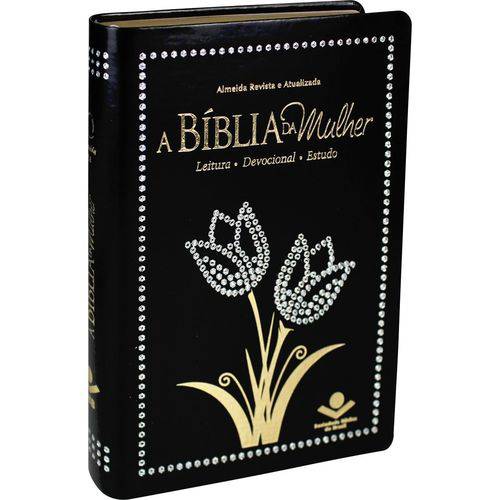 A Bíblia da Mulher Flores - Preta Luxo