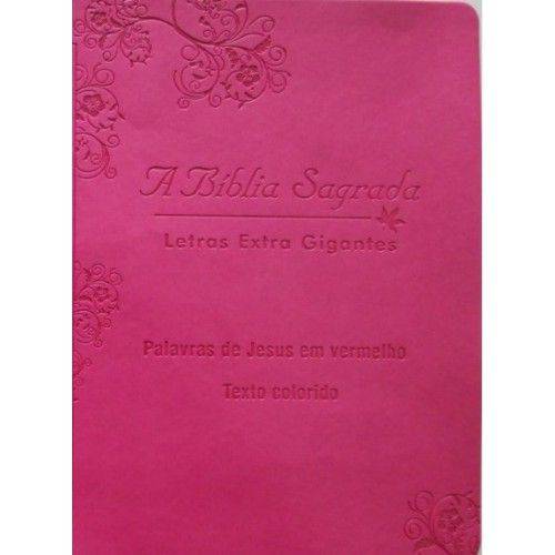 A Bíblia Sagrada - Letras Extra Gigantes - Texto Colorido - Corrigida Fiel (Pink)