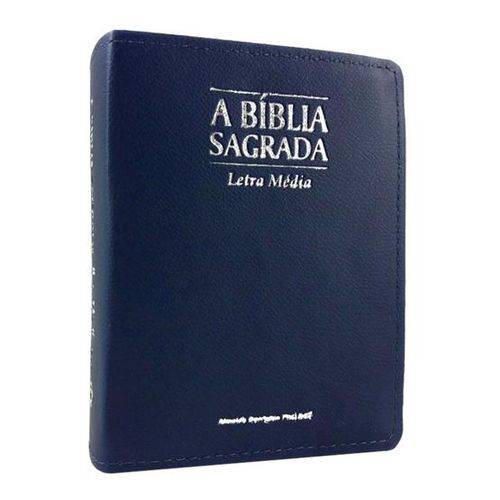 A Bíblia Sagrada - Pequena- Letra Média - com Zíper - Azul