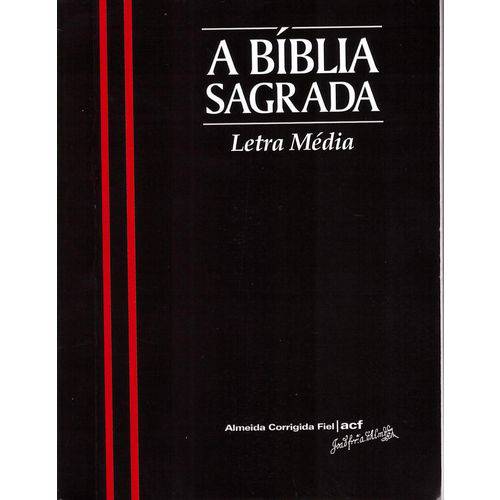 A Bíblia Sagrada - Pequena- Letra Média - Preta com Listras Vermelhas (brochura)