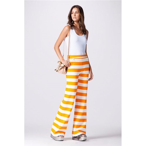 A.Brand | Pantalona Listras - Amarelo Van Gogh/Branco - 38