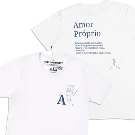 A de Amor Próprio - Camiseta Clássica Masculina-Branca-G