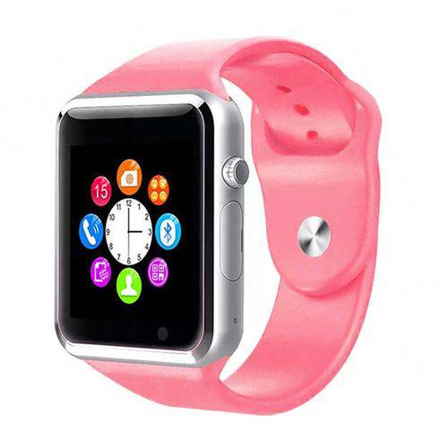A1 Relógio Inteligente Smart Watch Bluetooth Chip Android S7 Rosa