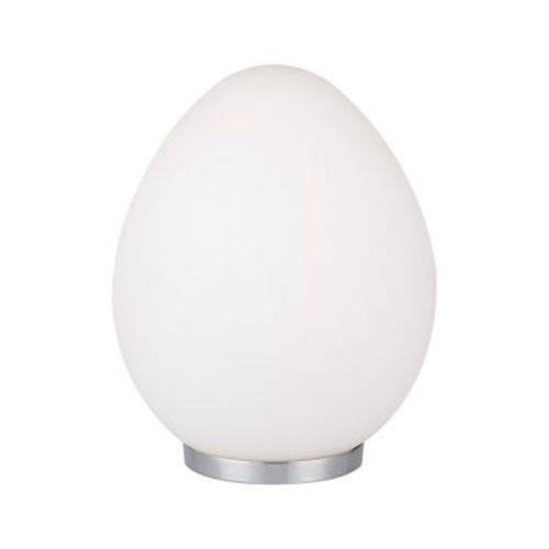 Abajur Bella Egg Oval Metal Prata Vidro Leitoso Fosco 52x38cm 1 E27 Bivolt Od025 Mesas e Criados Mudos