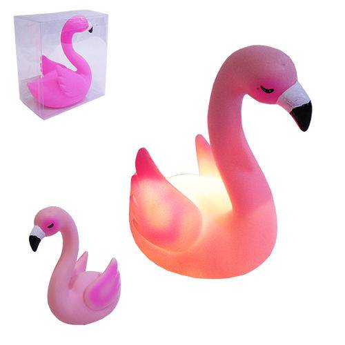 Abajur Luminaria de Led Flamingo Colors a Bateria 14 8x13 5x8cm na Caixa