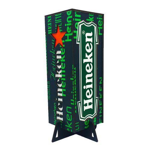 Abajur Luminária de Mesa Heineken 31cm Mdf Wonka Decor