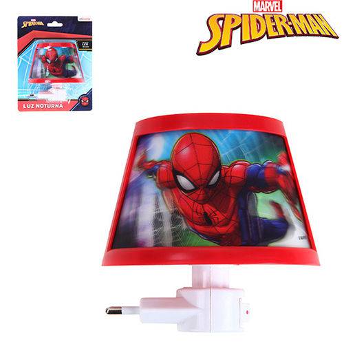 Abajur Luminaria de Tomada de Led Homem Aranha Spider Man Bivolt na Cartela