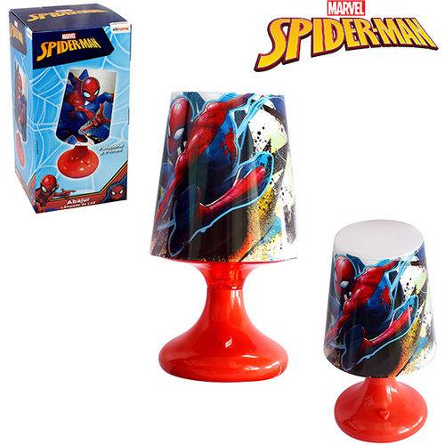 Abajur Luminaria Infantil de Led a Pilha Homem Aranha Spider Man na Caixa