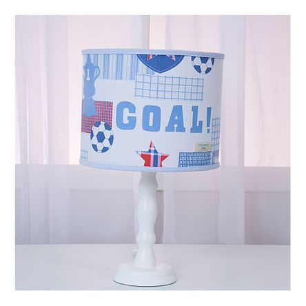 Abajur Vintage Goal Branco/Azul