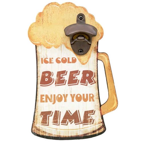 Abridor de Garrafa de Parede Ice Cold Beer Enjoy Your Time