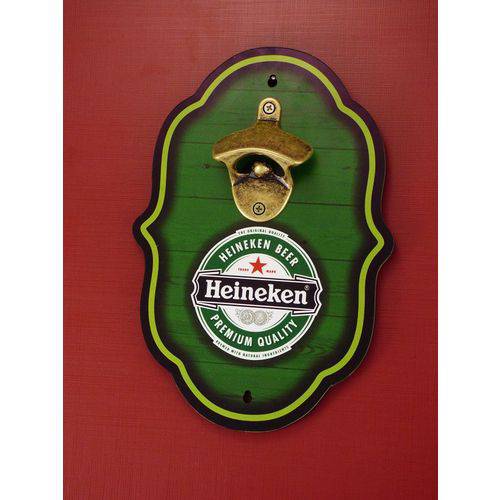 Abridor de Garrafas em Formato Placa Heineken