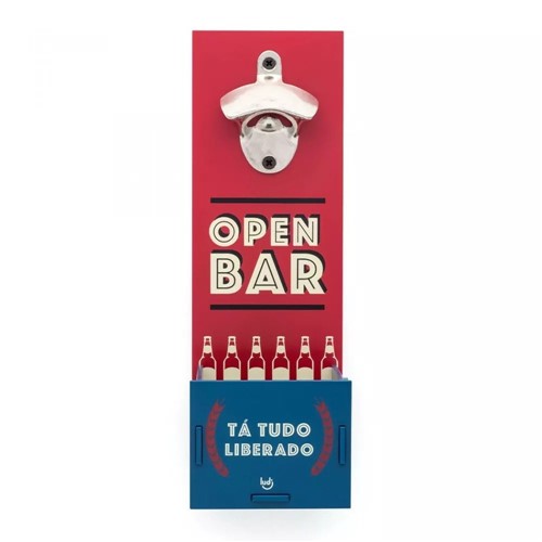 Abridor e Porta Tampinhas Open Bar - Compre na Imagina só