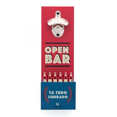 Abridor e Porta Tampinhas Open Bar
